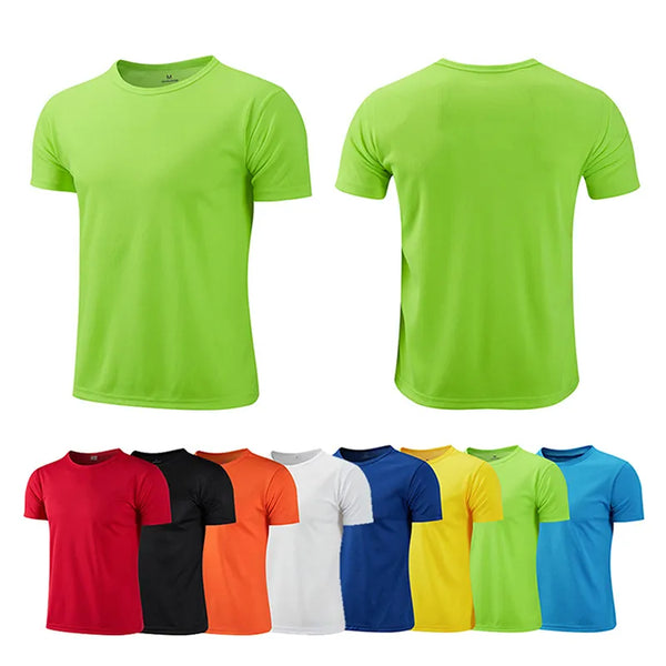 Quick-drying Round Neck Sport T-shirt Gym Jerseys Fitness Shirt Trainer Running T-shirt Men Breathable Sportswear Class Service - Premium  from Kestiesss - Just €8.77! Shop now at Kestiesss