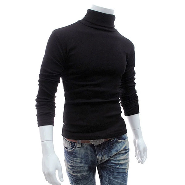New Men's Slim Turtleneck Long Sleeve Tops Pullover Warm Stretch Knitwear Sweater Tight-fitting   High-neck Casual Men Clothing - Premium  from Kestiesss - Just €4.66! Shop now at Kestiesss