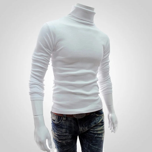 New Men's Slim Turtleneck Long Sleeve Tops Pullover Warm Stretch Knitwear Sweater Tight-fitting   High-neck Casual Men Clothing - Premium  from Kestiesss - Just €4.66! Shop now at Kestiesss