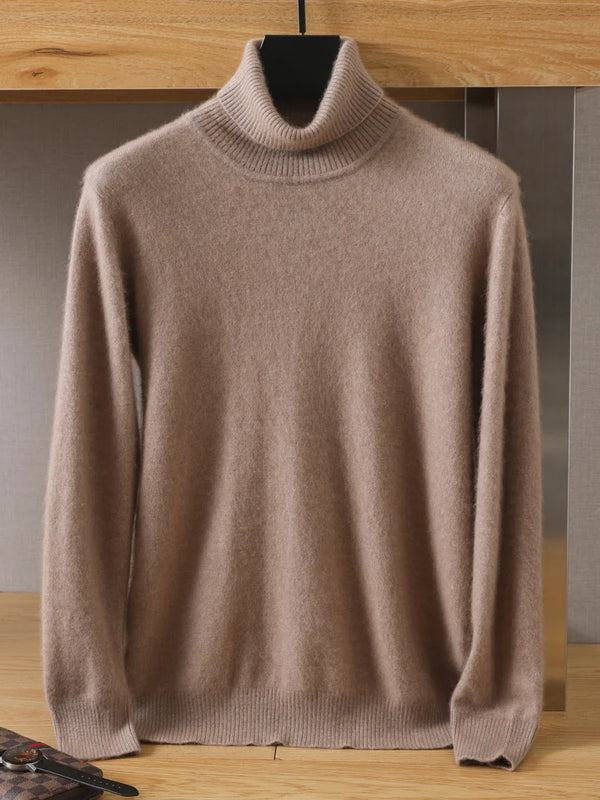 MVLYFLRT Men's 100% pure Mink velvet Cashmere Sweater High Lapels Pullovers Knitted Winter New Tops Long Sleeve High-End Jumpers - Premium  from Kestiesss - Just €29.29! Shop now at Kestiesss