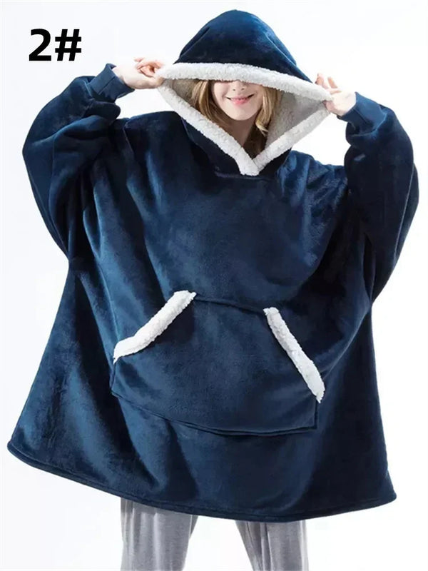 Winter Hoodies Sweatshirt Women Men Pullover Fleece Giant TV Oversized Blanket with Long Flannel Sleeves - Premium  from Kestiesss - Just €10.81! Shop now at Kestiesss