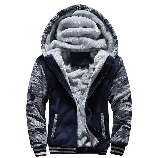 Men's Jacket Camouflage Thicken Winter Jackets for Men Fleece Long Sleeve Coat Man Casual Hoodies Streetwear Men's Coats - Premium  from Kestiesss - Just €13.49! Shop now at Kestiesss