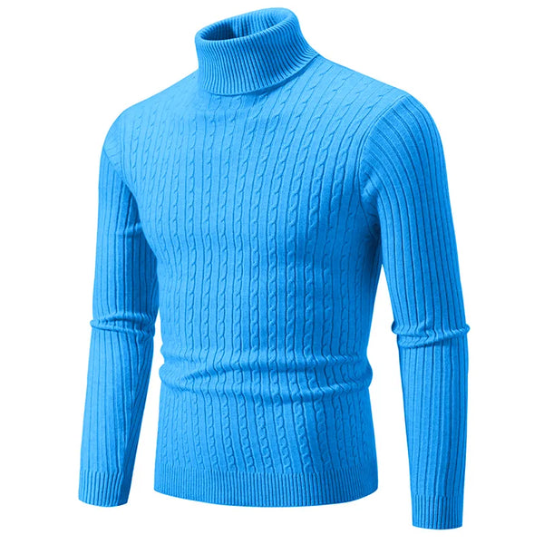 New Men's Turtleneck Sweater Casual Men's Knitted Sweater Warm Fitness Men Pullovers Tops - Premium  from Kestiesss - Just €11.01! Shop now at Kestiesss