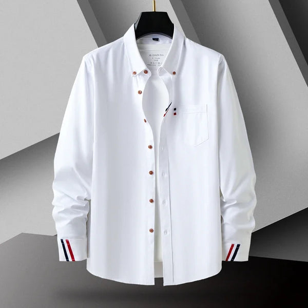 New Spring Cotton Social Shirt Men Solid Color High Quality Long Sleeve Shirt for Men Lapel Casual Social Men's Shirts - Premium  from Kestiesss - Just €9.64! Shop now at Kestiesss